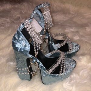 Dolls Kill Blue Platform Shoes